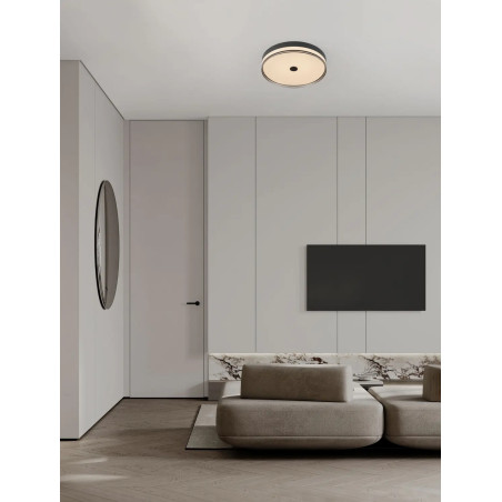 Plafon okrągły modern Trimonte 50cm LED 3000K czarny / dymiony akryl