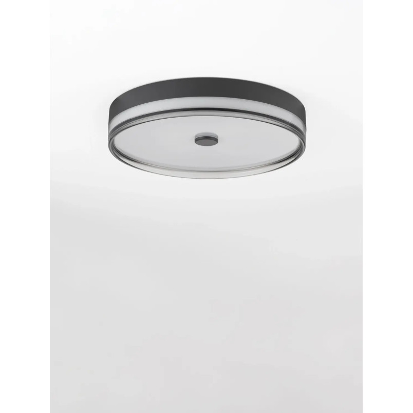 Plafon okrągły modern Trimonte 50cm LED 3000K czarny / dymiony akryl