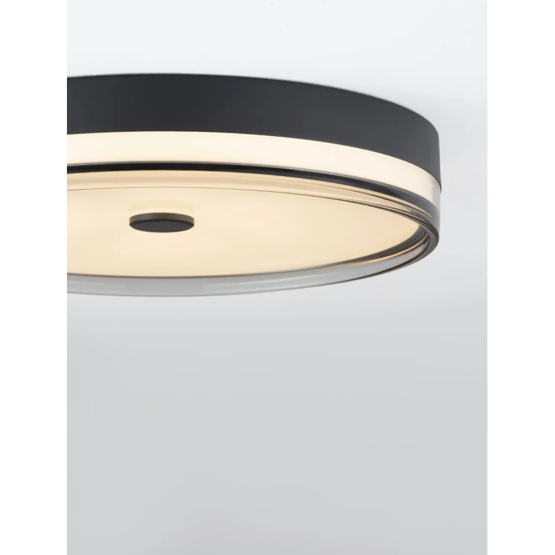 Plafon okrągły modern Trimonte 50cm LED 3000K czarny / dymiony akryl