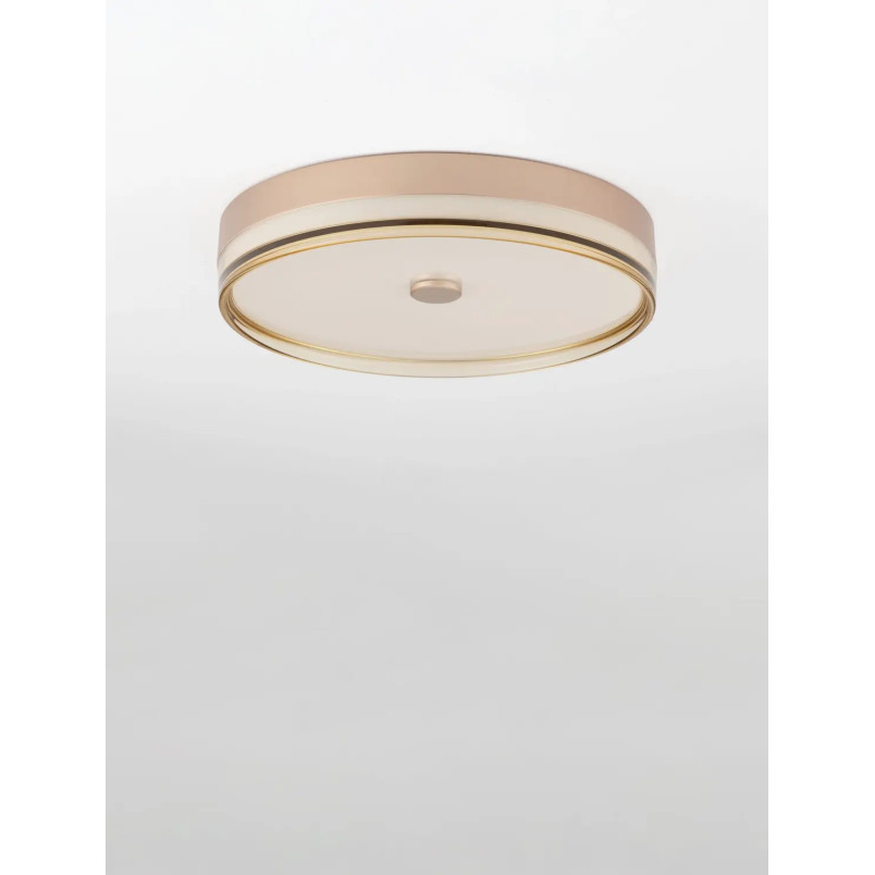 Plafon okrągły modern Trimonte 50cm LED 3000K szampańskie złoto / bursztynowy akryl