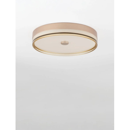 Plafon okrągły modern Trimonte 50cm LED 3000K szampańskie złoto / bursztynowy akryl