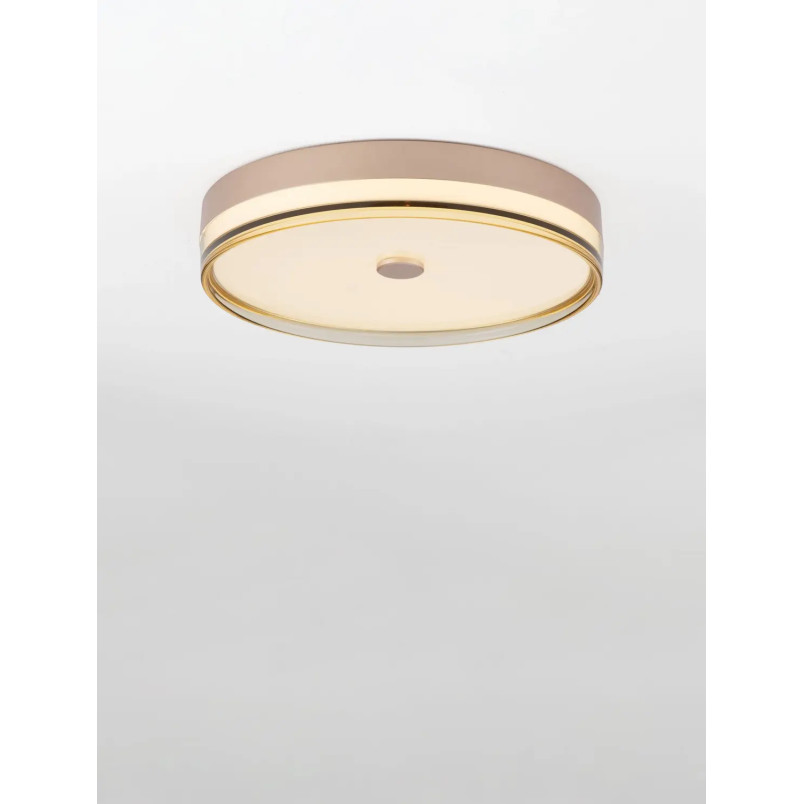 Plafon okrągły modern Trimonte 50cm LED 3000K szampańskie złoto / bursztynowy akryl