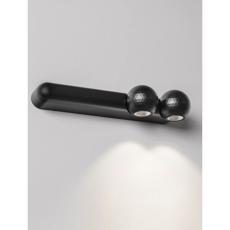 Reflektor podtynkowy 2 kule Berceto LED 2700K czarny