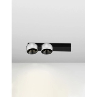 Reflektor sufitowy 2 kule ze ściemniaczem triac Niccio LED 3000K IP20 nikiel / czarny