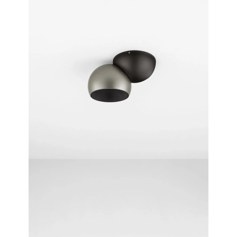 Reflektor sufitowy kula - regulowany Niccio LED 3000K IP20 nikiel / czarny