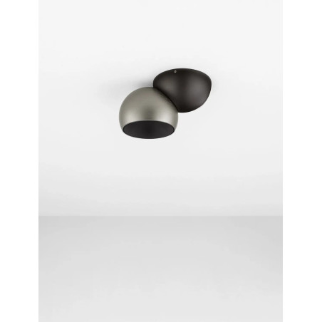 Reflektor sufitowy kula - regulowany Niccio LED 3000K IP20 nikiel / czarny