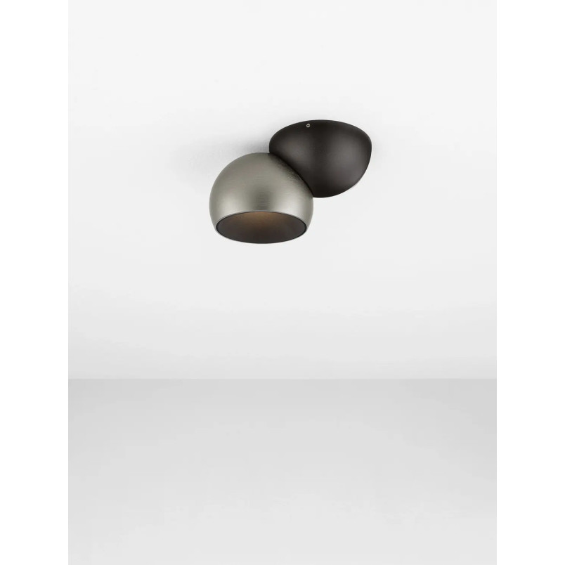 Reflektor sufitowy kula - regulowany Niccio LED 3000K IP20 nikiel / czarny