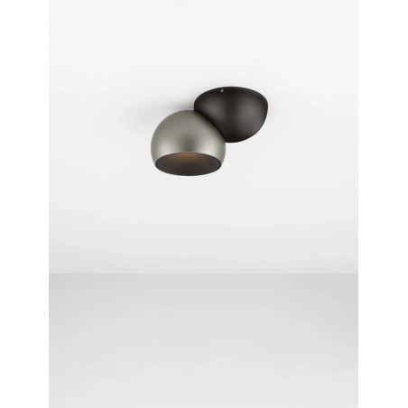 Reflektor sufitowy kula - regulowany Niccio LED 3000K IP20 nikiel / czarny