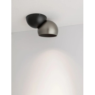 Reflektor sufitowy kula - regulowany Niccio LED 3000K IP20 nikiel / czarny