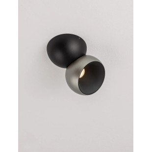 Reflektor sufitowy kula - regulowany Niccio LED 3000K IP20 nikiel / czarny