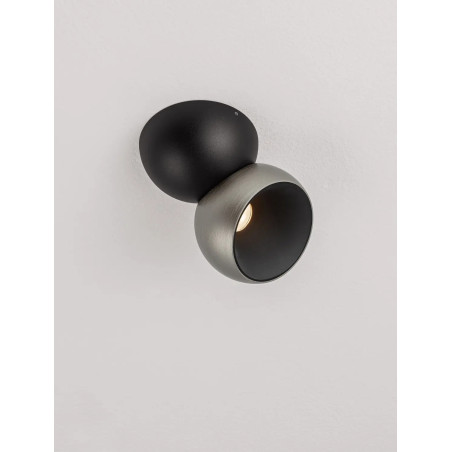 Reflektor sufitowy kula - regulowany Niccio LED 3000K IP20 nikiel / czarny