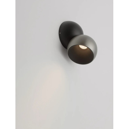Reflektor sufitowy kula - regulowany Niccio LED 3000K IP20 nikiel / czarny