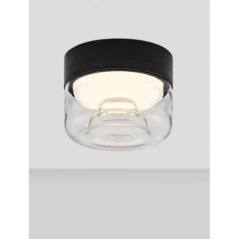 Plafon designerski Luce 15cm LED 3000K transparentny / czarny