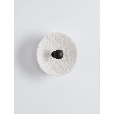 Kinkiet okrągły japandi ze strukturalną powłoką Sakura 20cm LED 3000K biały / czarny