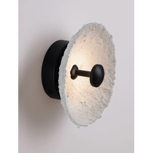 Kinkiet okrągły japandi ze strukturalną powłoką Sakura 20cm LED 3000K biały / czarny