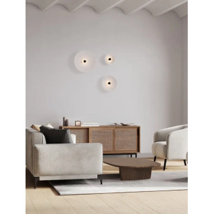 Kinkiet okrągły japandi ze strukturalną powłoką Sakura 30cm LED 3000K biały / czarny