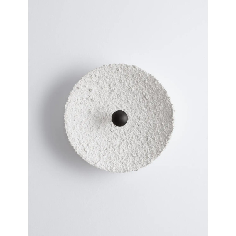 Kinkiet okrągły japandi ze strukturalną powłoką Sakura 30cm LED 3000K biały / czarny