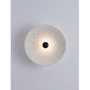 Kinkiet okrągły japandi ze strukturalną powłoką Sakura 30cm LED 3000K biały / czarny