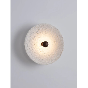 Kinkiet okrągły japandi ze strukturalną powłoką Sakura 30cm LED 3000K biały / czarny