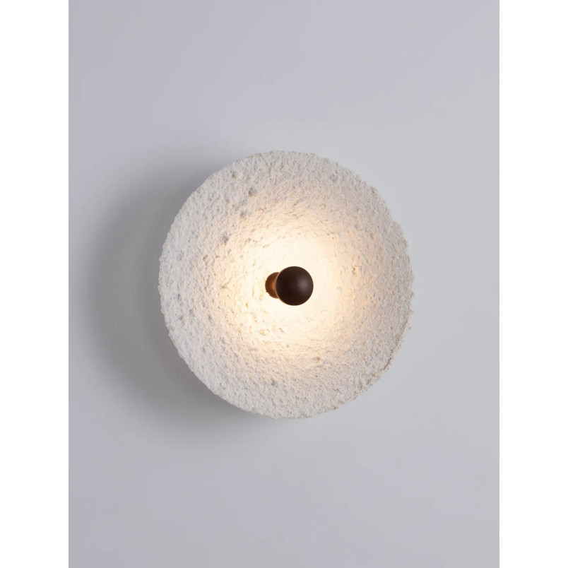 Kinkiet okrągły japandi ze strukturalną powłoką Sakura 30cm LED 3000K biały / czarny