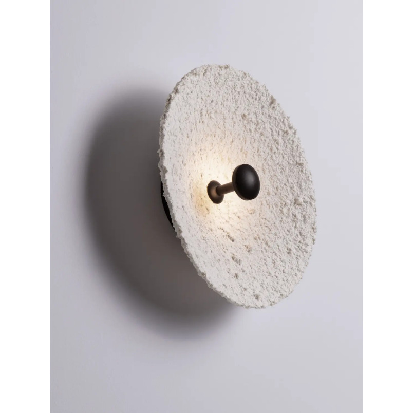 Kinkiet okrągły japandi ze strukturalną powłoką Sakura 30cm LED 3000K biały / czarny