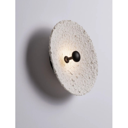 Kinkiet okrągły japandi ze strukturalną powłoką Sakura 30cm LED 3000K biały / czarny