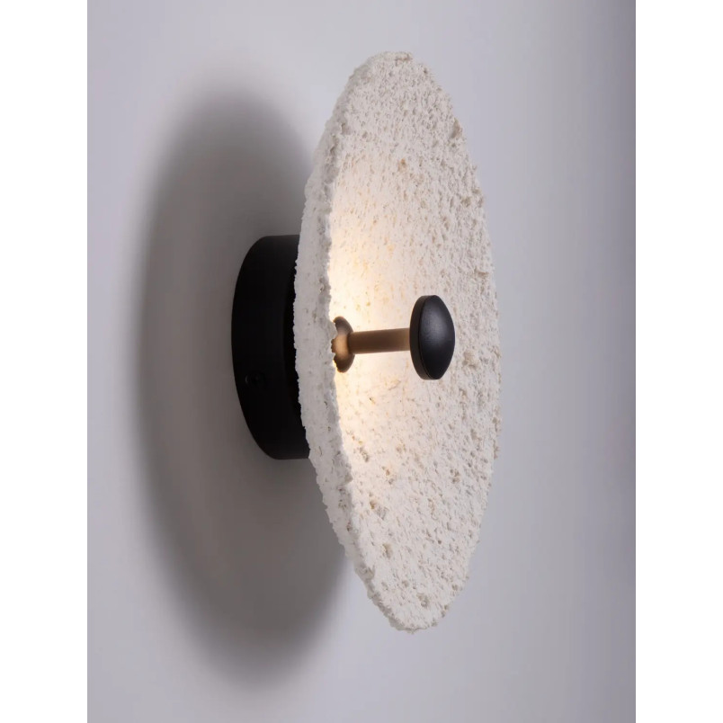 Kinkiet okrągły japandi ze strukturalną powłoką Sakura 30cm LED 3000K biały / czarny