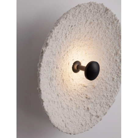 Kinkiet okrągły japandi ze strukturalną powłoką Sakura 30cm LED 3000K biały / czarny