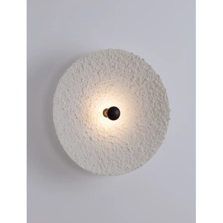 Kinkiet okrągły japandi ze strukturalną powłoką Sakura 40cm LED 3000K biały / czarny