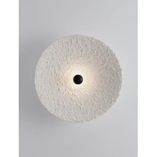 Kinkiet okrągły japandi ze strukturalną powłoką Sakura 40cm LED 3000K biały / czarny