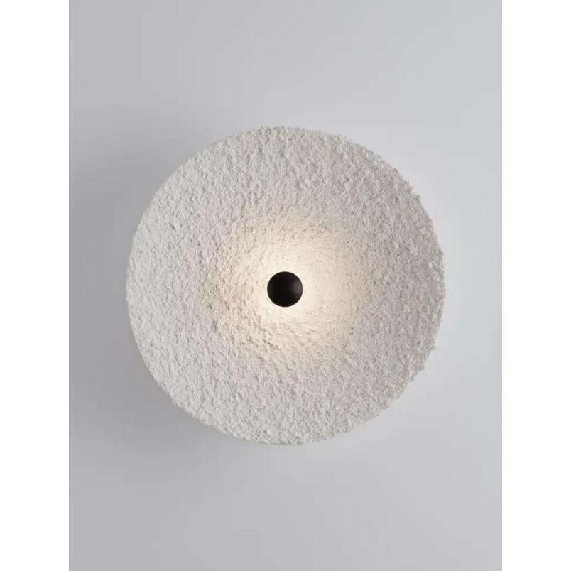 Kinkiet okrągły japandi ze strukturalną powłoką Sakura 40cm LED 3000K biały / czarny