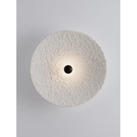 Kinkiet okrągły japandi ze strukturalną powłoką Sakura 40cm LED 3000K biały / czarny