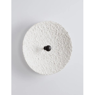 Kinkiet okrągły japandi ze strukturalną powłoką Sakura 40cm LED 3000K biały / czarny
