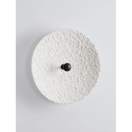 Kinkiet okrągły japandi ze strukturalną powłoką Sakura 40cm LED 3000K biały / czarny