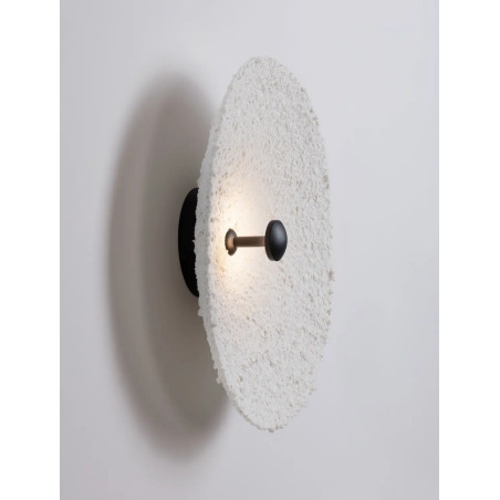 Kinkiet okrągły japandi ze strukturalną powłoką Sakura 40cm LED 3000K biały / czarny