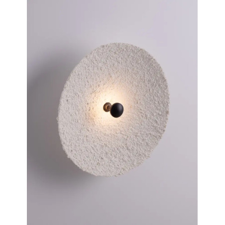 Kinkiet okrągły japandi ze strukturalną powłoką Sakura 40cm LED 3000K biały / czarny