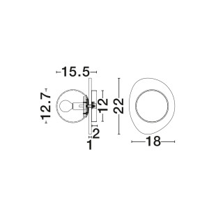 Kinkiet marmurowy ze szklaną kulą Nuna 22cm marmur calaccata / mleczne szkło