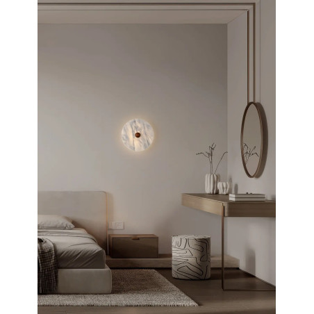 Kinkiet marmurowy okrągły Fasani 30cm LED 3000K