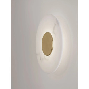 Kinkiet okrągły modern Aprano 30cm LED 3000K imitacja alabastru / złoty mosiądz