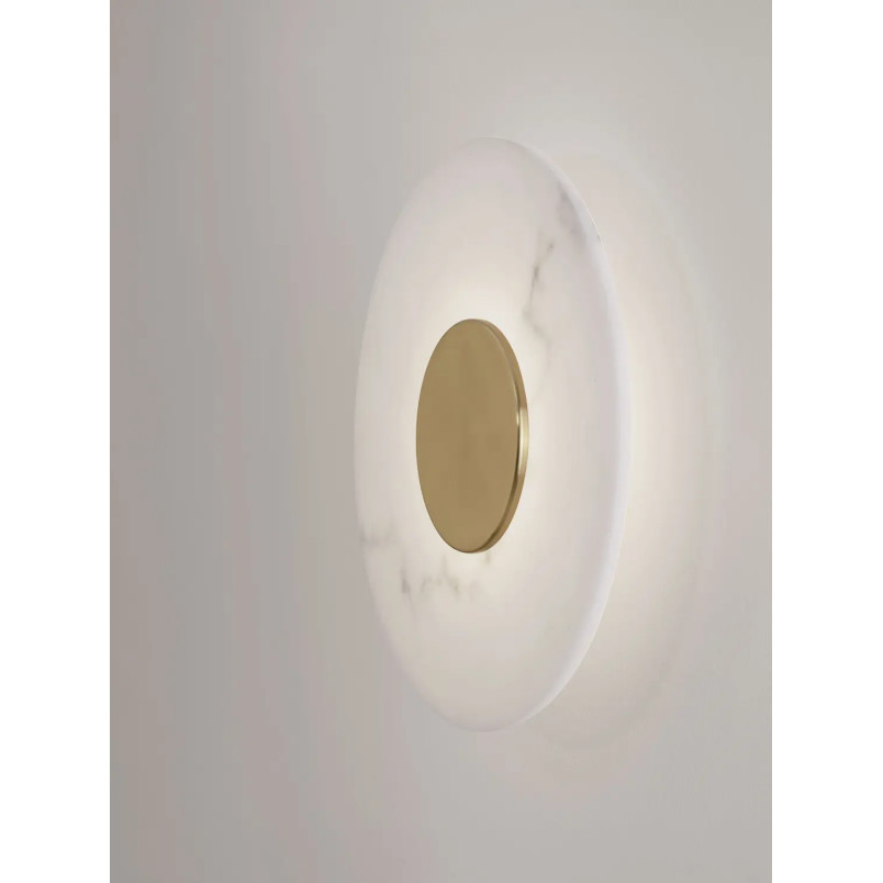 Kinkiet okrągły modern Aprano 30cm LED 3000K imitacja alabastru / złoty mosiądz