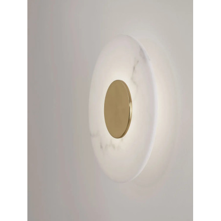 Kinkiet okrągły modern Aprano 30cm LED 3000K imitacja alabastru / złoty mosiądz