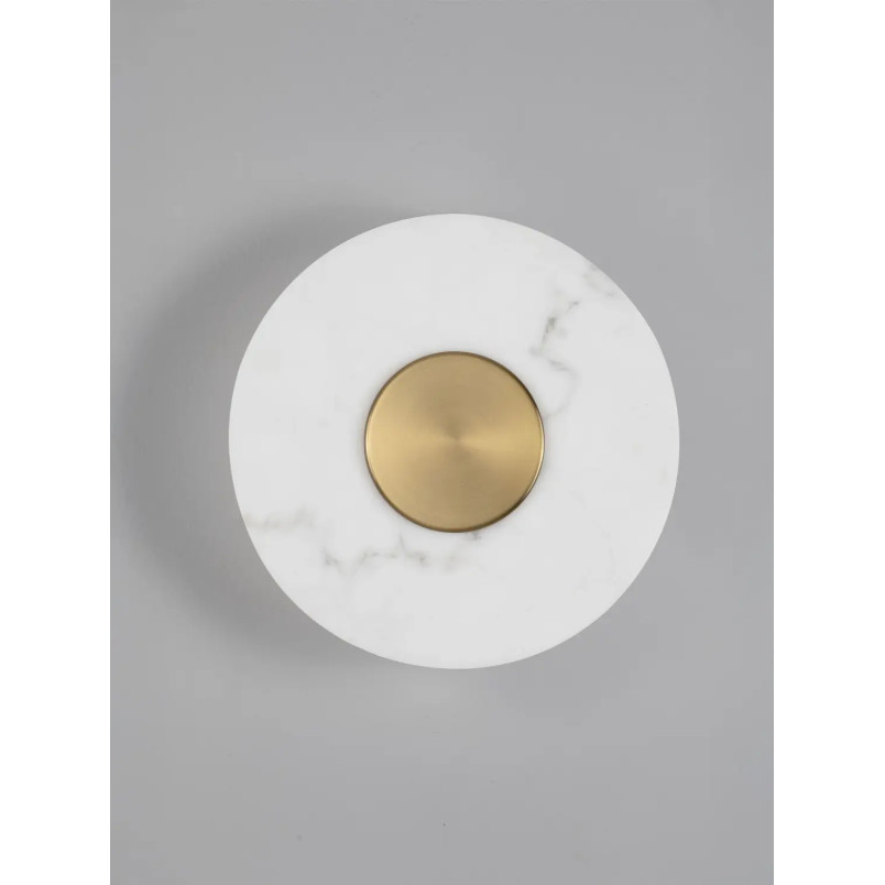 Kinkiet okrągły modern Aprano 30cm LED 3000K imitacja alabastru / złoty mosiądz