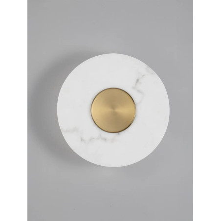 Kinkiet okrągły modern Aprano 30cm LED 3000K imitacja alabastru / złoty mosiądz
