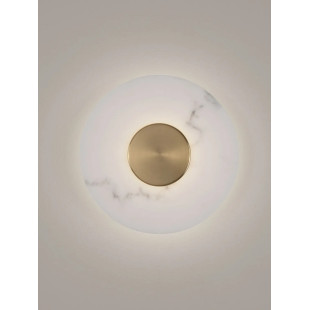 Kinkiet okrągły modern Aprano 30cm LED 3000K imitacja alabastru / złoty mosiądz