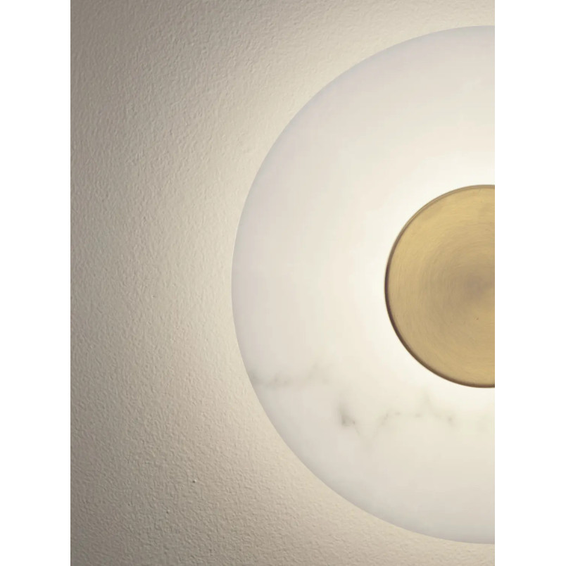 Kinkiet okrągły modern Aprano 30cm LED 3000K imitacja alabastru / złoty mosiądz
