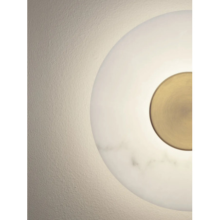Kinkiet okrągły modern Aprano 30cm LED 3000K imitacja alabastru / złoty mosiądz