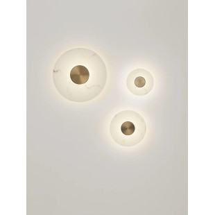 Kinkiet okrągły modern Aprano 30cm LED 3000K imitacja alabastru / złoty mosiądz