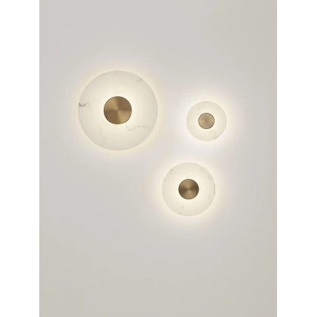 Kinkiet okrągły modern Aprano 30cm LED 3000K imitacja alabastru / złoty mosiądz