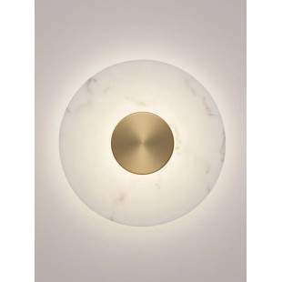 Kinkiet okrągły modern Aprano 40cm LED 3000K imitacja alabastru / złoty mosiądz