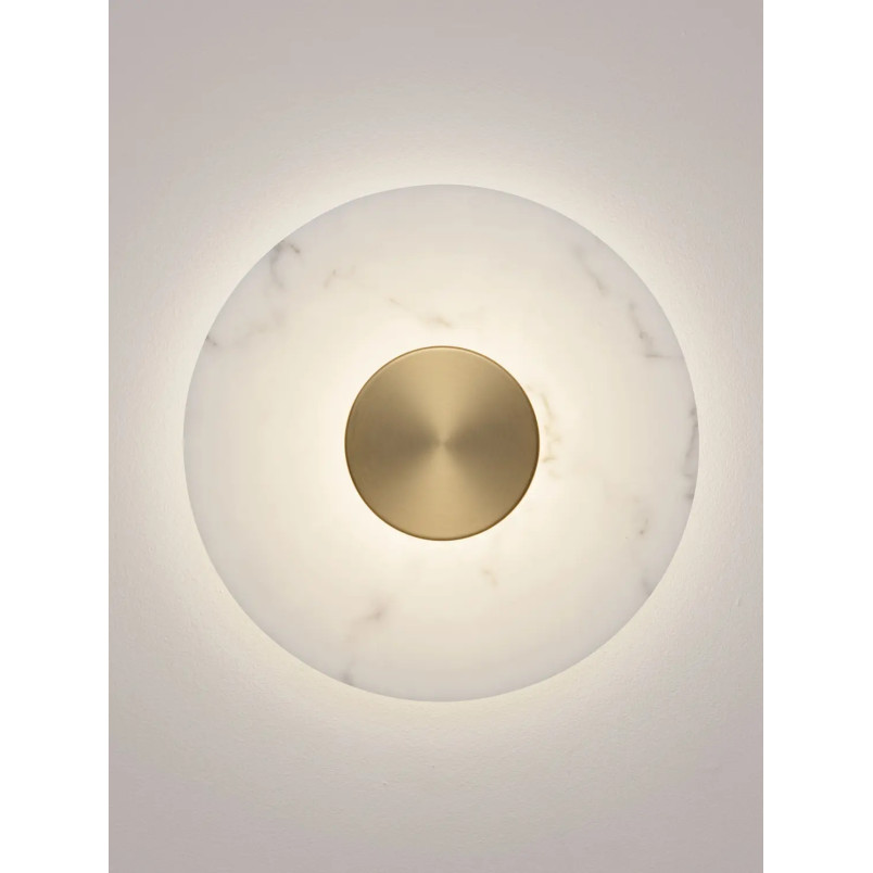 Kinkiet okrągły modern Aprano 40cm LED 3000K imitacja alabastru / złoty mosiądz